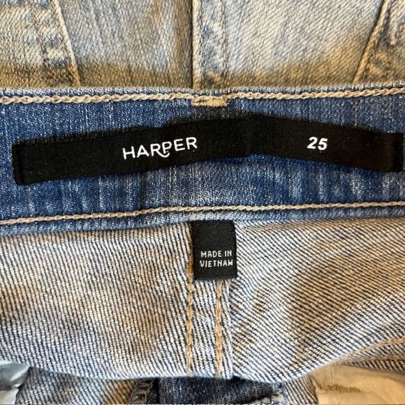 Harper Denim Shorts Distressed Frayed Light Wash Size 25 - Picture 5 of 7